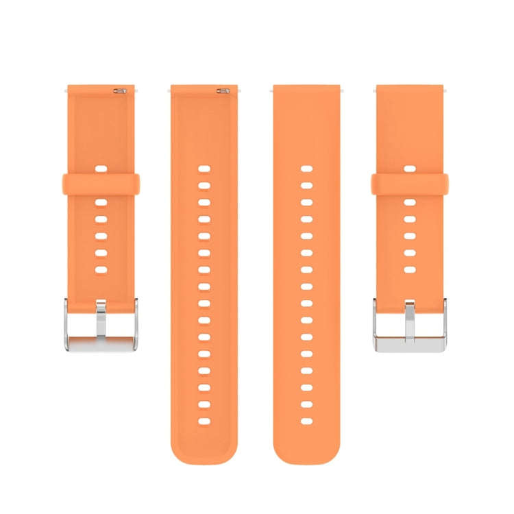For Huawei Watch 4 / Watch 4 Pro Solid Color Silicone Stainless Steel Silver Buckle Watch Band(Or...
