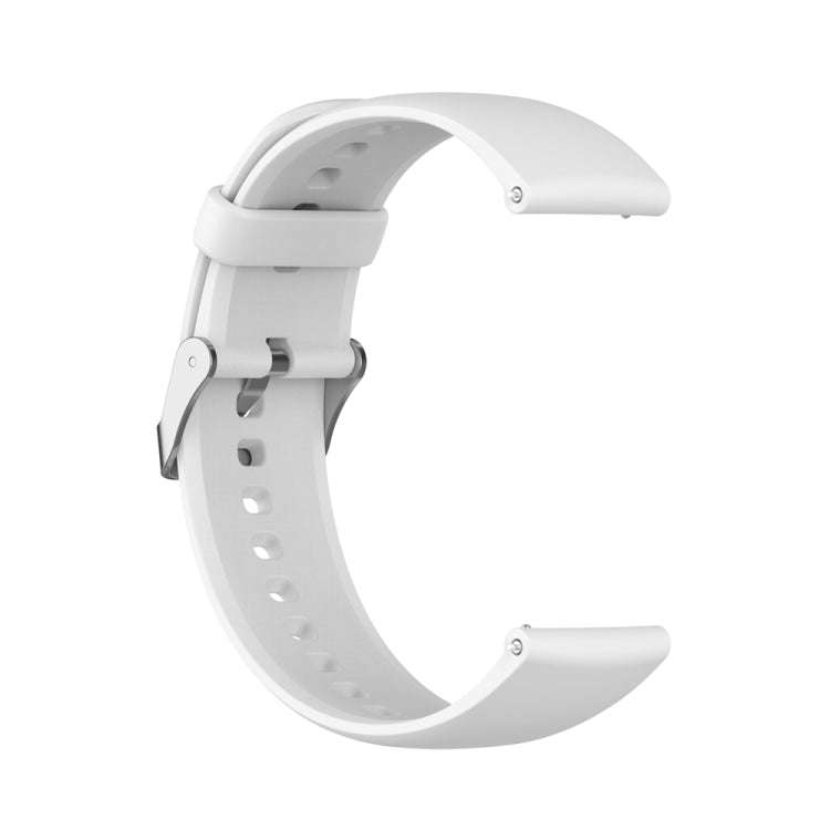 For Huawei Watch 4 / Watch 4 Pro Solid Color Silicone Stainless Steel Silver Buckle Watch Band(Wh...