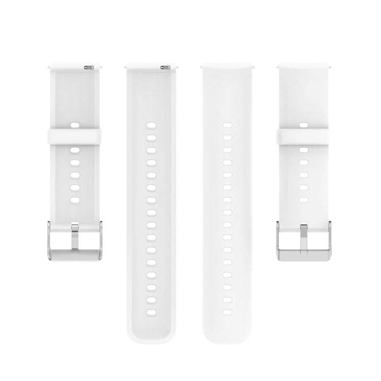 For Huawei Watch 4 / Watch 4 Pro Solid Color Silicone Stainless Steel Silver Buckle Watch Band(Wh...