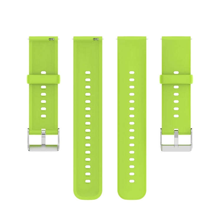 For Huawei Watch 4 / Watch 4 Pro Solid Color Silicone Stainless Steel Silver Buckle Watch Band(Li...