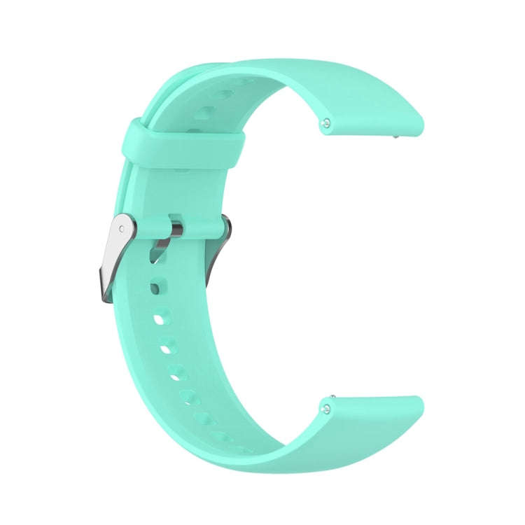 For Huawei Watch 4 / Watch 4 Pro Solid Color Silicone Stainless Steel Silver Buckle Watch Band(Teal)