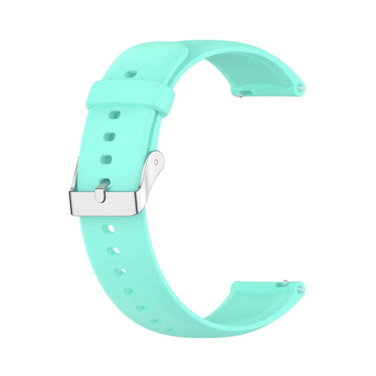 For Huawei Watch 4 / Watch 4 Pro Solid Color Silicone Stainless Steel Silver Buckle Watch Band(Teal)