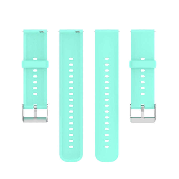 For Huawei Watch 4 / Watch 4 Pro Solid Color Silicone Stainless Steel Silver Buckle Watch Band(Teal)