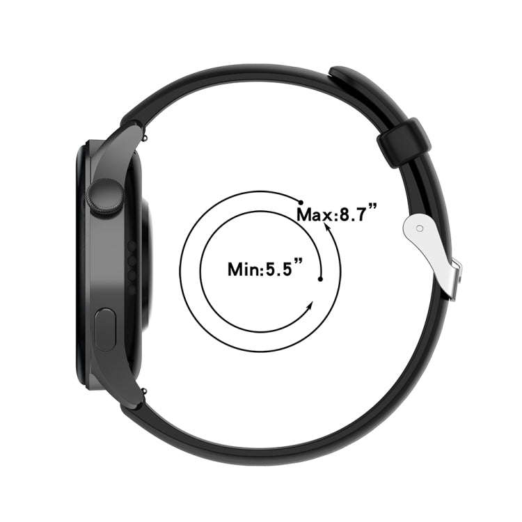 For Huawei Watch 4 / Watch 4 Pro Solid Color Silicone Stainless Steel Silver Buckle Watch Band(Bl...
