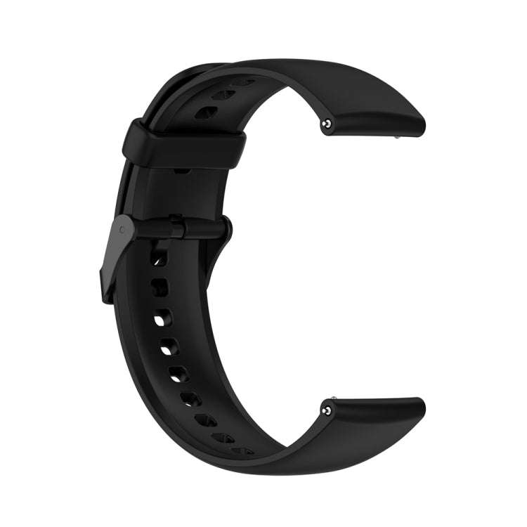 For Huawei Watch 4 / Watch 4 Pro Solid Color Silicone Stainless Steel Black Buckle Watch Band(Black)