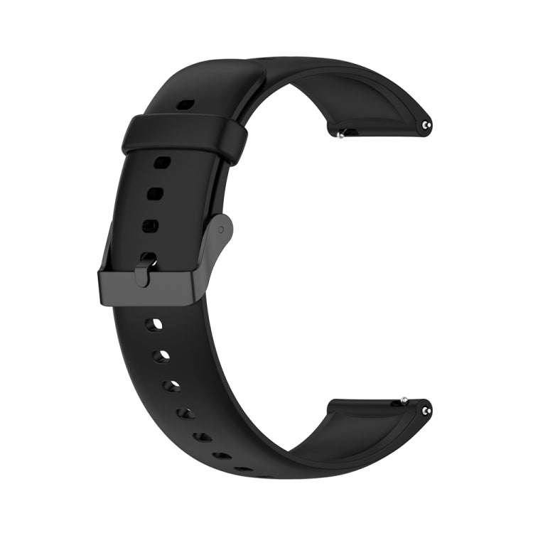 For Huawei Watch 4 / Watch 4 Pro Solid Color Silicone Stainless Steel Black Buckle Watch Band(Black)