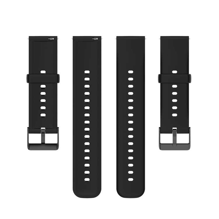 For Huawei Watch 4 / Watch 4 Pro Solid Color Silicone Stainless Steel Black Buckle Watch Band(Black)