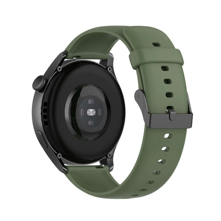 For Huawei Watch 4 / Watch 4 Pro Solid Color Silicone Stainless Steel Black Buckle Watch Band(Dar...