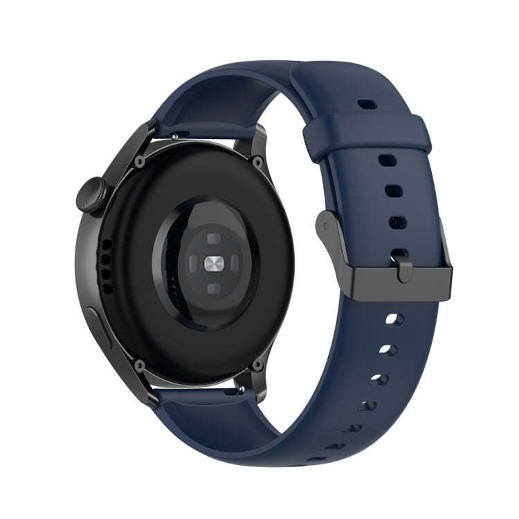 For Huawei Watch 4 / Watch 4 Pro Solid Color Silicone Stainless Steel Black Buckle Watch Band(Nav...