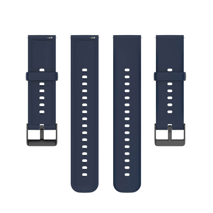 For Huawei Watch 4 / Watch 4 Pro Solid Color Silicone Stainless Steel Black Buckle Watch Band(Nav...
