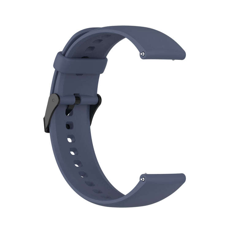 For Huawei Watch 4 / Watch 4 Pro Solid Color Silicone Stainless Steel Black Buckle Watch Band(Blu...