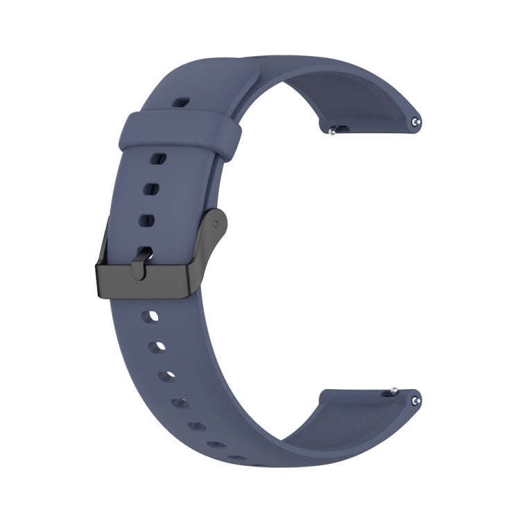 For Huawei Watch 4 / Watch 4 Pro Solid Color Silicone Stainless Steel Black Buckle Watch Band(Blu...