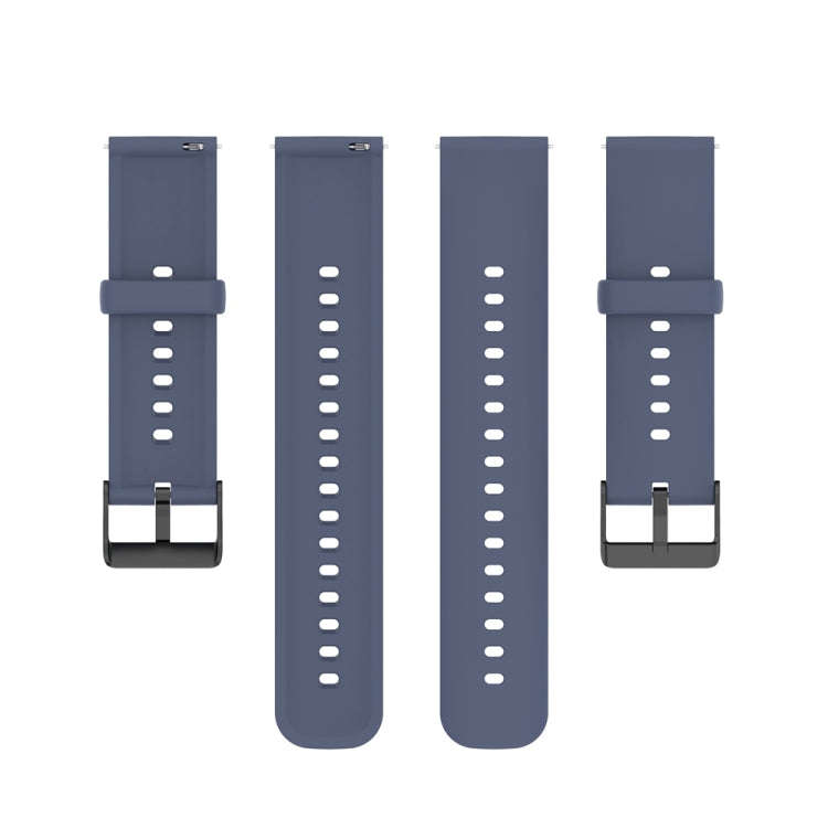 For Huawei Watch 4 / Watch 4 Pro Solid Color Silicone Stainless Steel Black Buckle Watch Band(Blu...