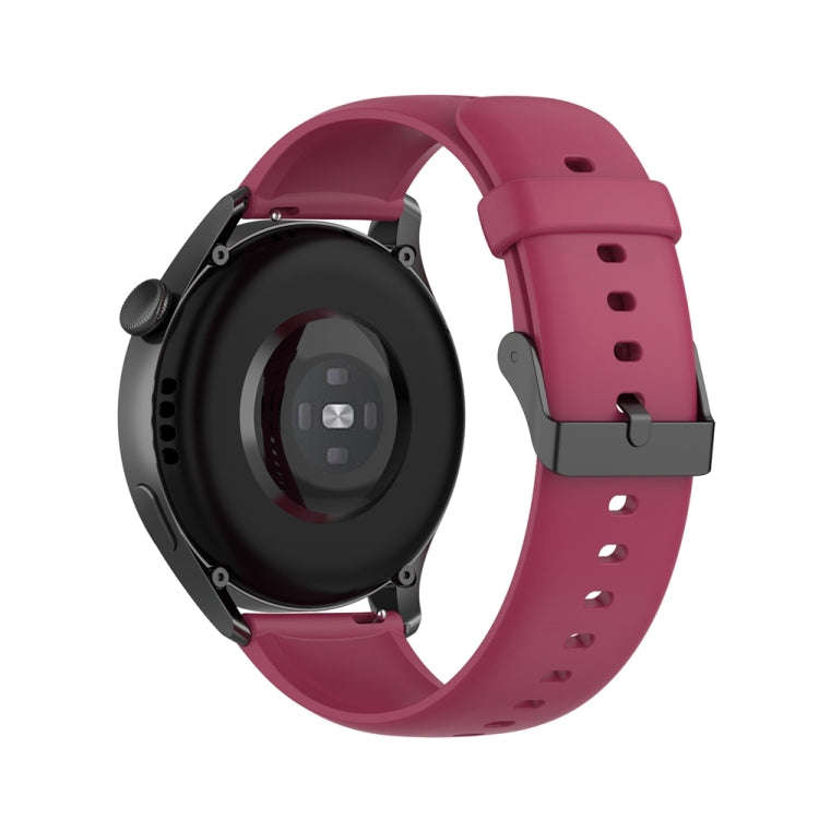 For Huawei Watch 4 / Watch 4 Pro Solid Color Silicone Stainless Steel Black Buckle Watch Band(Win...