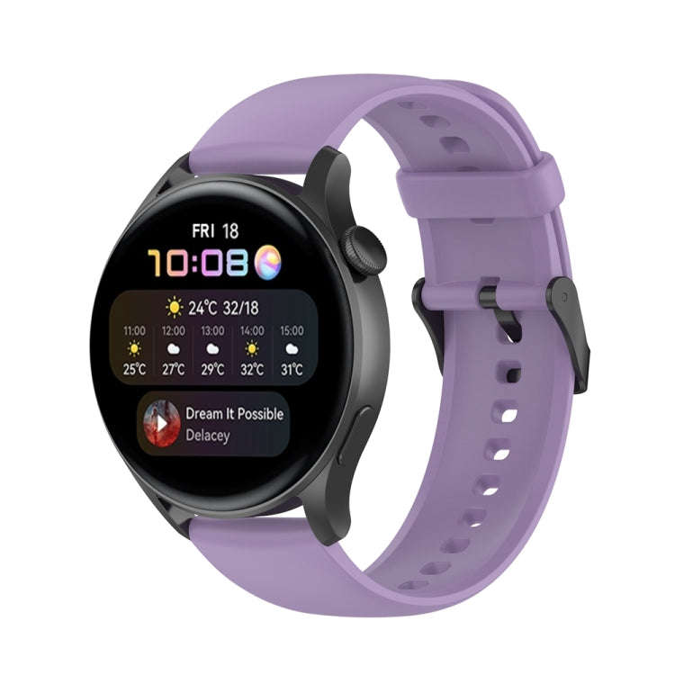 For Huawei Watch 4 / Watch 4 Pro Solid Color Silicone Stainless Steel Black Buckle Watch Band(Lig...