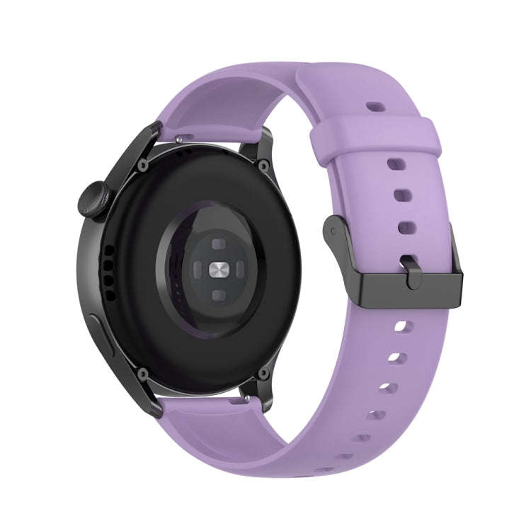 For Huawei Watch 4 / Watch 4 Pro Solid Color Silicone Stainless Steel Black Buckle Watch Band(Lig...