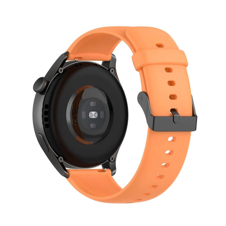 For Huawei Watch 4 / Watch 4 Pro Solid Color Silicone Stainless Steel Black Buckle Watch Band(Ora...