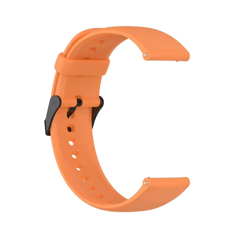 For Huawei Watch 4 / Watch 4 Pro Solid Color Silicone Stainless Steel Black Buckle Watch Band(Ora...