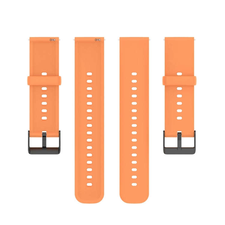 For Huawei Watch 4 / Watch 4 Pro Solid Color Silicone Stainless Steel Black Buckle Watch Band(Ora...