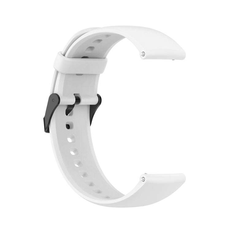 For Huawei Watch 4 / Watch 4 Pro Solid Color Silicone Stainless Steel Black Buckle Watch Band(White)