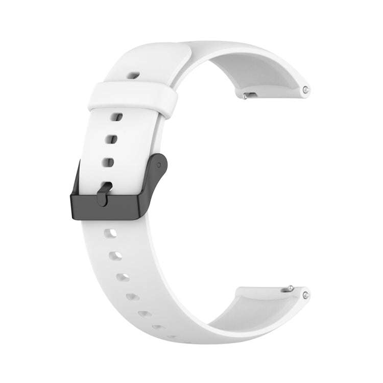 For Huawei Watch 4 / Watch 4 Pro Solid Color Silicone Stainless Steel Black Buckle Watch Band(White)