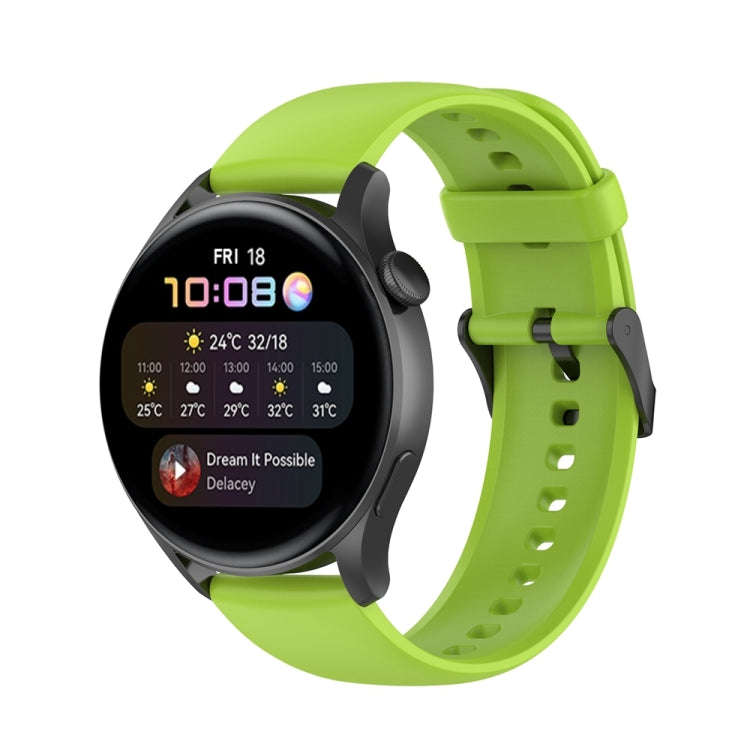 For Huawei Watch 4 / Watch 4 Pro Solid Color Silicone Stainless Steel Black Buckle Watch Band(Lim...