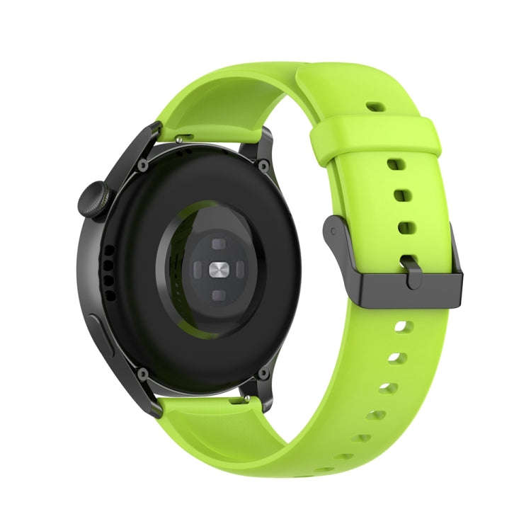 For Huawei Watch 4 / Watch 4 Pro Solid Color Silicone Stainless Steel Black Buckle Watch Band(Lim...