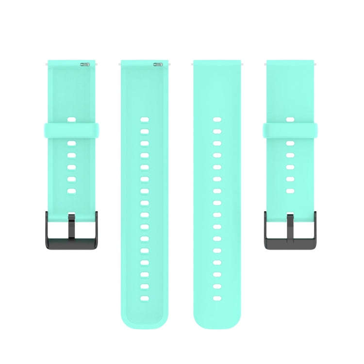 For Huawei Watch 4 / Watch 4 Pro Solid Color Silicone Stainless Steel Black Buckle Watch Band(Teal)