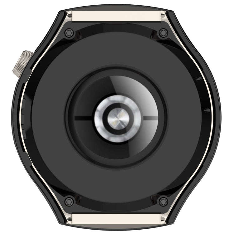 For Huawei Watch 4 Pro Half Coverage Hollowed Watch Protective Case + Hydrogel Film Set(Black)