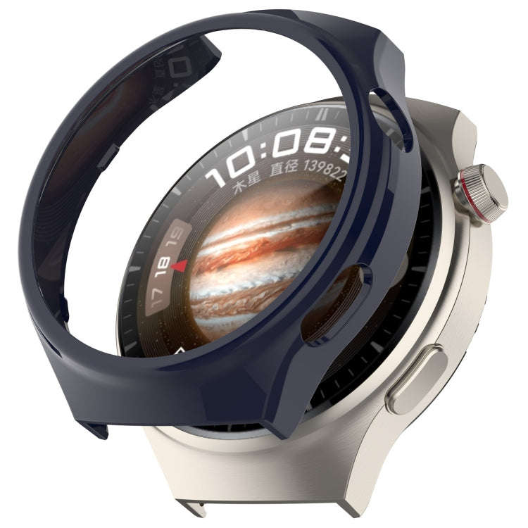 For Huawei Watch 4 Pro Half Coverage Hollowed Watch Protective Case + Hydrogel Film Set(Ink Blue)