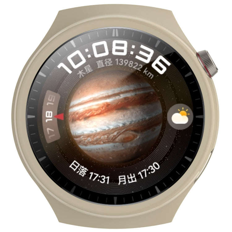 For Huawei Watch 4 Pro Half Coverage Hollowed Watch Protective Case + Hydrogel Film Set(Ivory White)