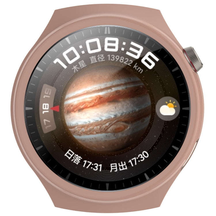 For Huawei Watch 4 Pro Half Coverage Hollowed Watch Protective Case + Hydrogel Film Set(Pink)
