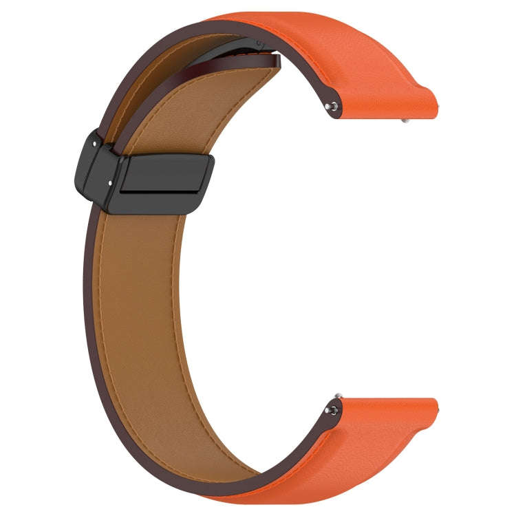 For Huawei Watch 4 / Watch 4 Pro Folding Buckle Genuine Leather Watch Band(Orange)