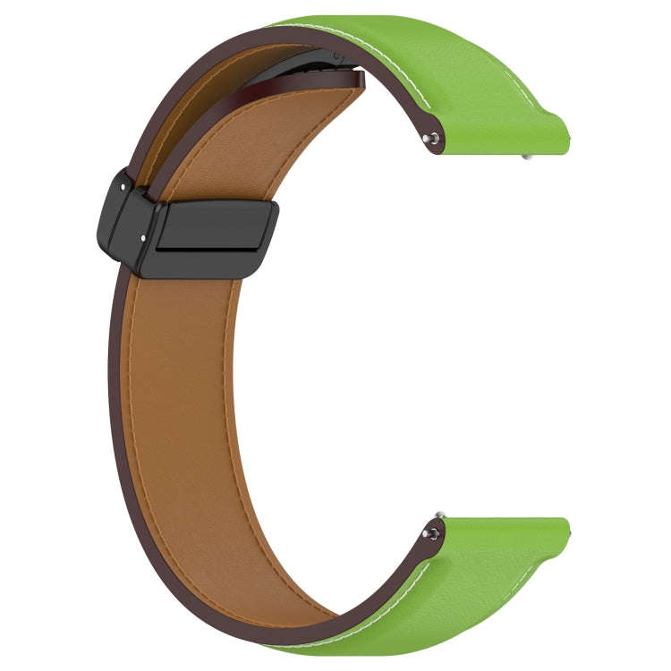 For Huawei Watch 4 / Watch 4 Pro Folding Buckle Genuine Leather Watch Band(Green)
