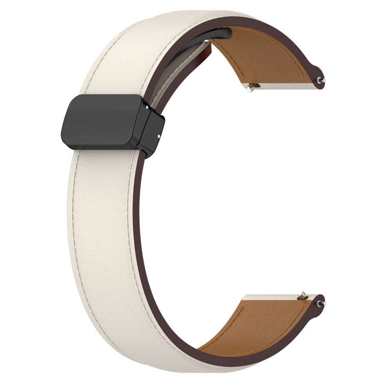 For Huawei Watch 4 / Watch 4 Pro Folding Buckle Genuine Leather Watch Band(Creamy White)