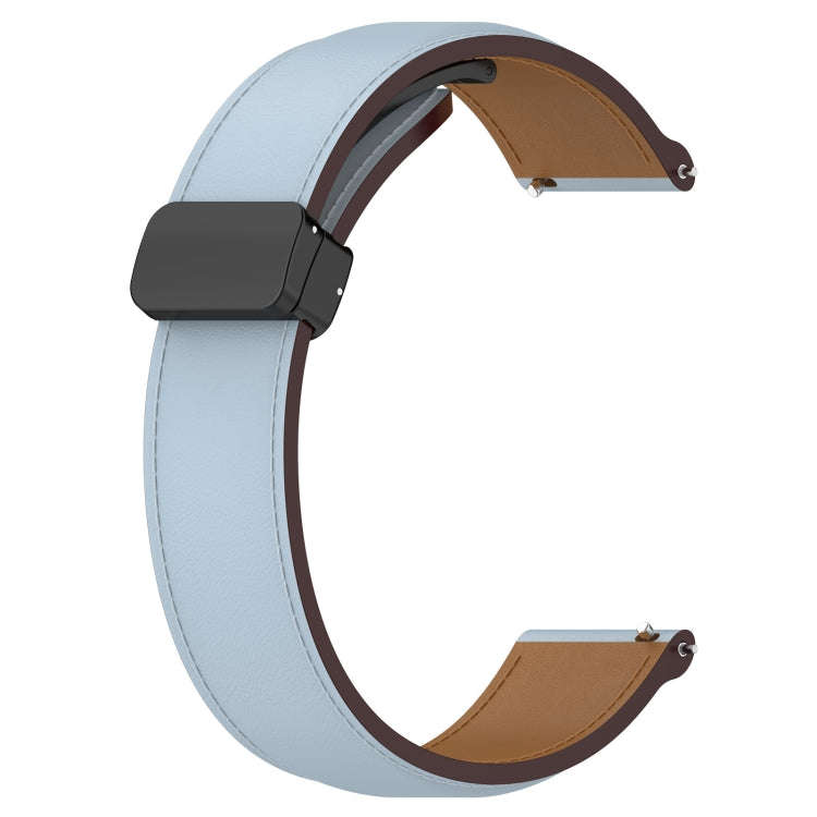 For Huawei Watch 4 / Watch 4 Pro Folding Buckle Genuine Leather Watch Band(Blue)