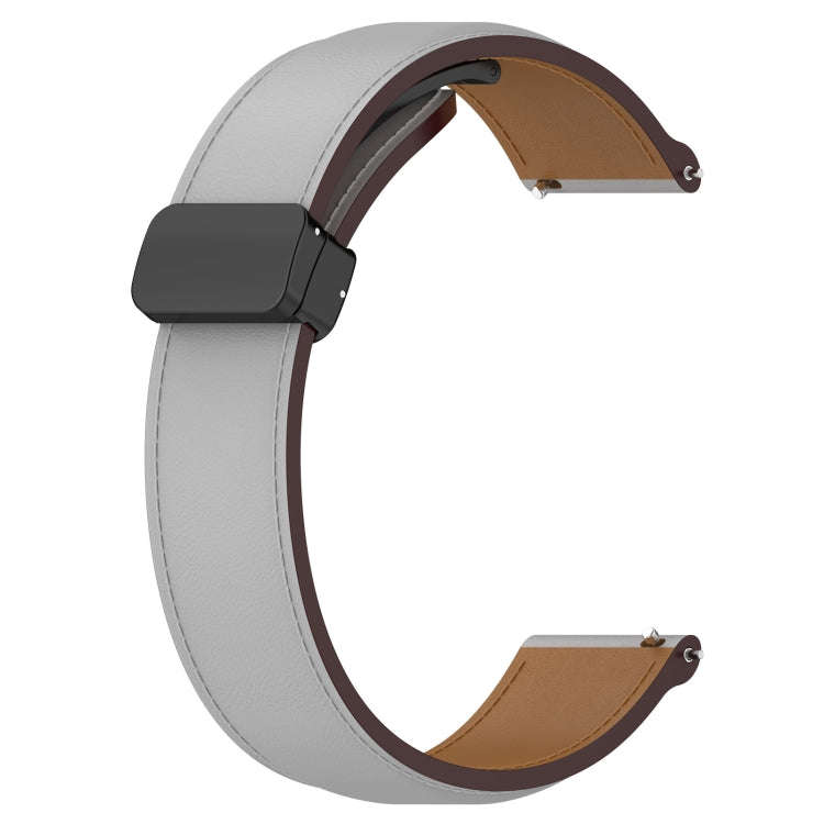 For Huawei Watch 4 / Watch 4 Pro Folding Buckle Genuine Leather Watch Band(Grey)