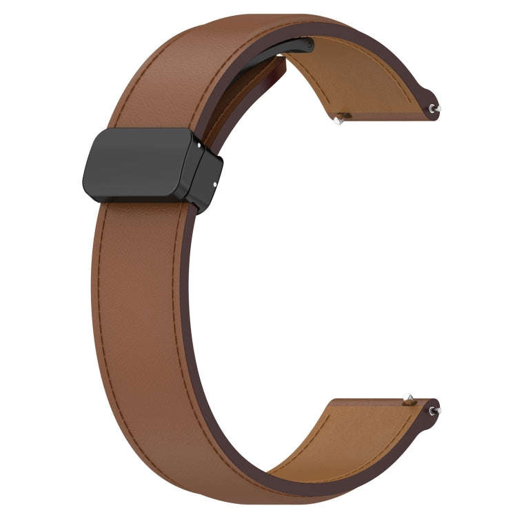 For Huawei Watch 4 / Watch 4 Pro Folding Buckle Genuine Leather Watch Band(Brown)