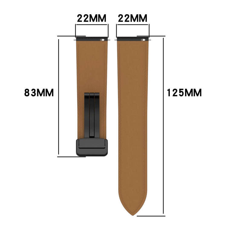 For Huawei Watch 4 / Watch 4 Pro Folding Buckle Genuine Leather Watch Band(Blue)