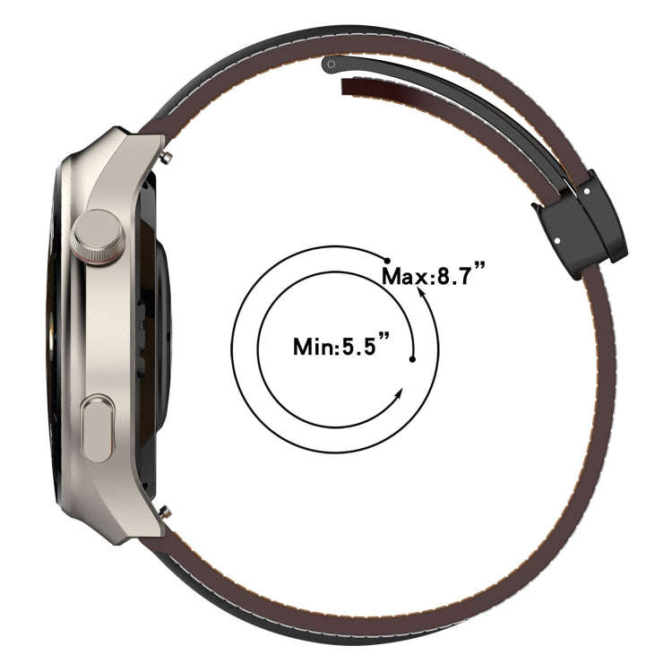 For Huawei Watch 4 / Watch 4 Pro Folding Buckle Genuine Leather Watch Band(Grey)