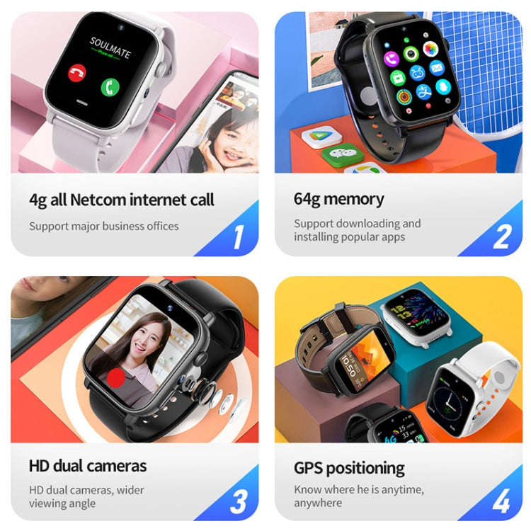 UNIWA X1S 1.9 inch IP67 Waterproof 4G Android 8.1 Dual Cameras Smart Watch Support Temperature Me...