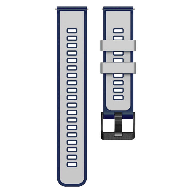 For Garmin Forerunner 265S / 255S / Venu 2S 18mm Weave Two-Color Silicone Watch Band(White Blue)