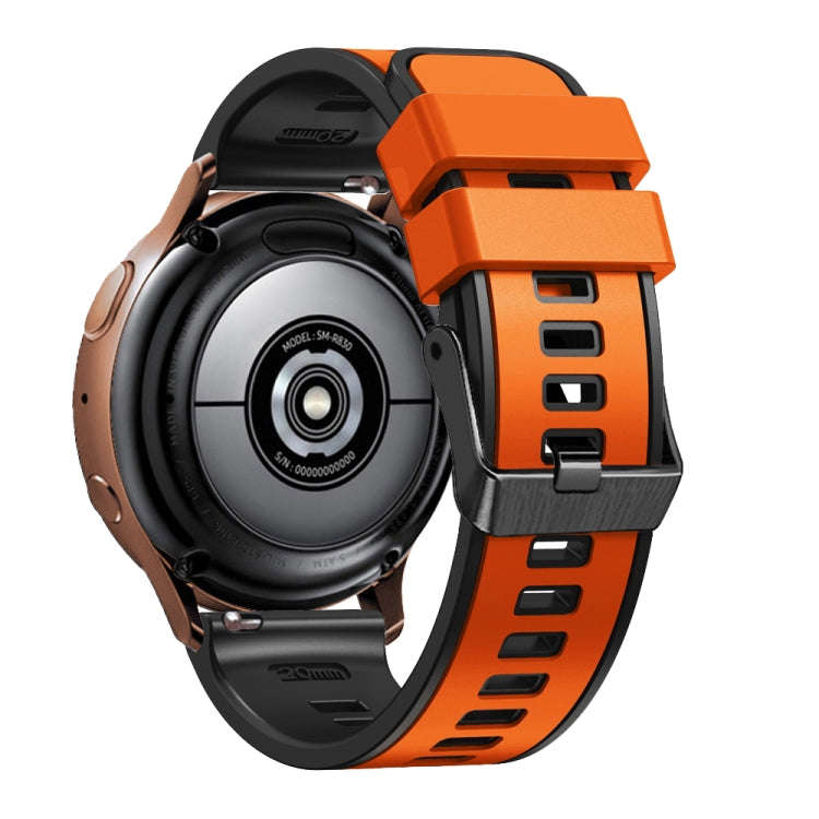 For Garmin Forerunner 265S / 255S / Venu 2S 18mm Weave Two-Color Silicone Watch Band(Orange Black)