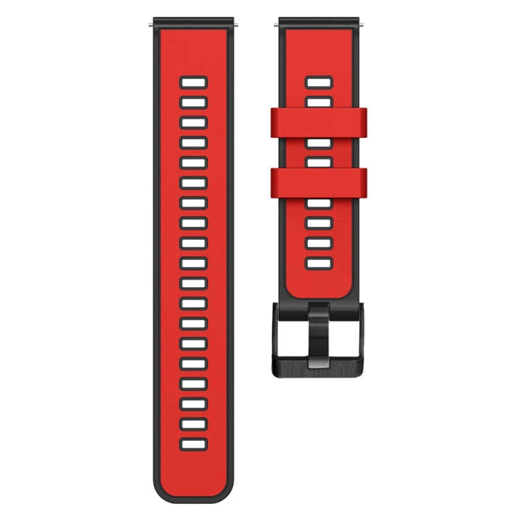 For Garmin Forerunner 265S / 255S / Venu 2S 18mm Weave Two-Color Silicone Watch Band(Red Black)