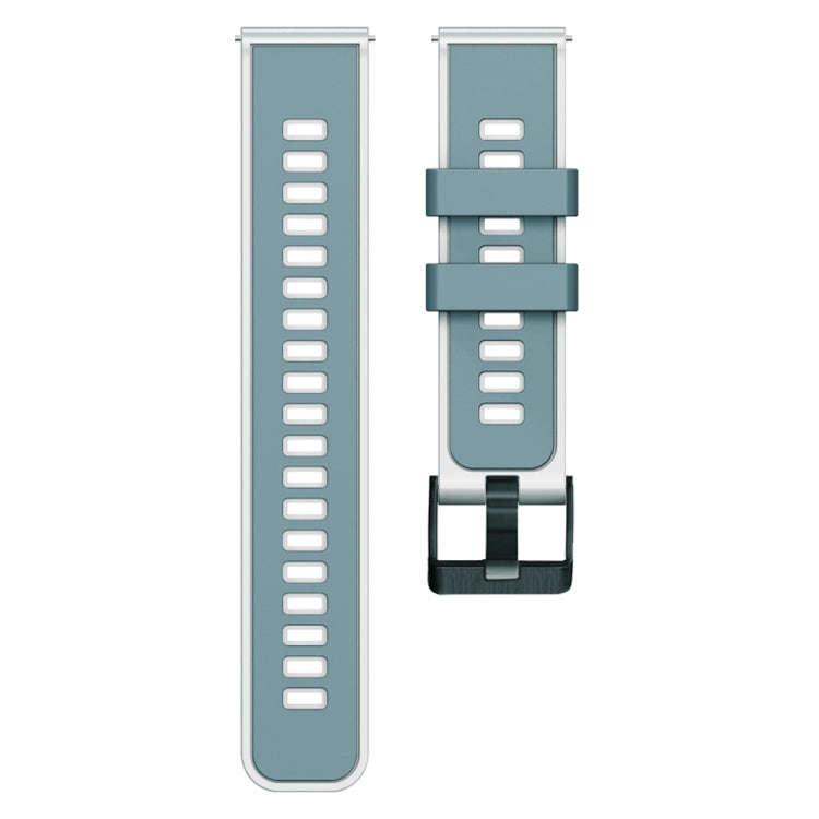 For Garmin Forerunner 265S / 255S / Venu 2S 18mm Weave Two-Color Silicone Watch Band(Blue Grey Wh...