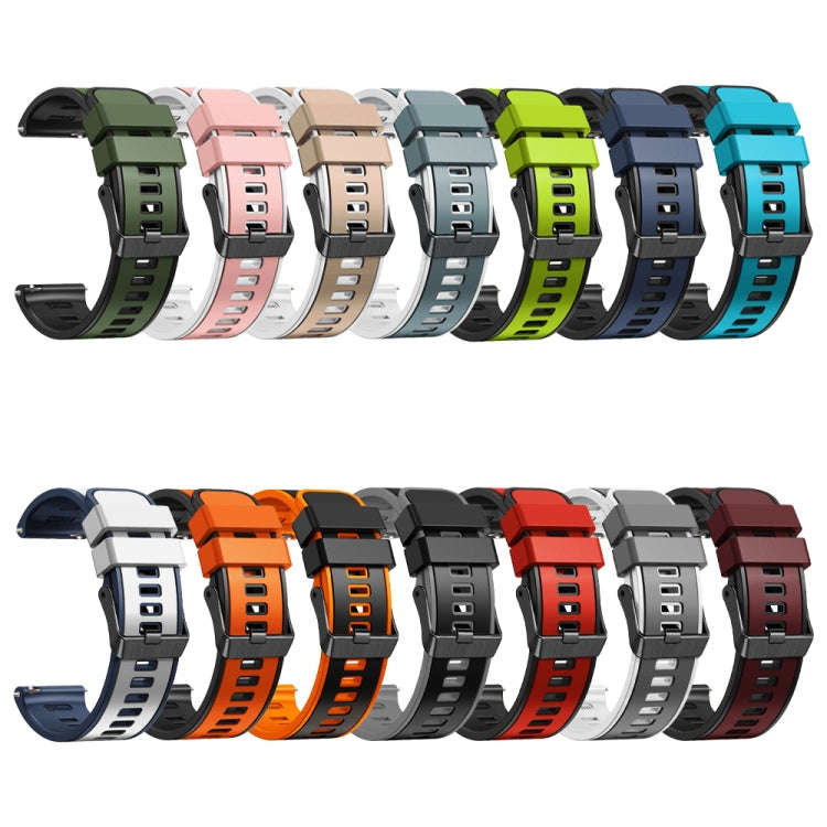For Garmin Forerunner 265S / 255S / Venu 2S 18mm Weave Two-Color Silicone Watch Band(Lime Black)