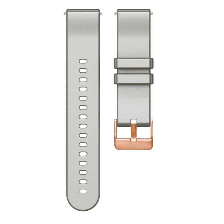 For Amazfit GTR Mini / Bip 3 / Bip 3 Pro 20mm Solid Color Rose Gold Buckle Silicone Watch Band(Grey)
