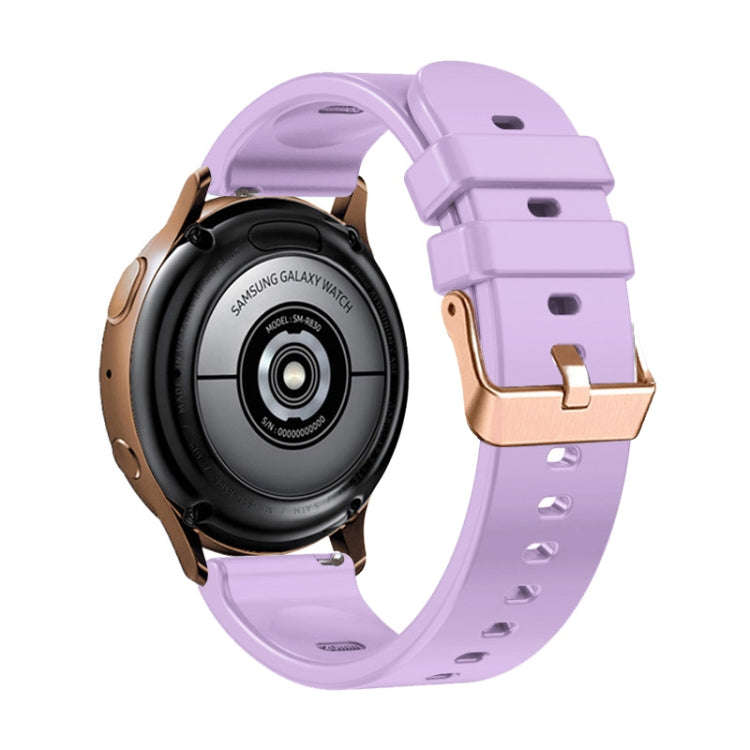 For Amazfit GTR Mini / Bip 3 / Bip 3 Pro 20mm Solid Color Rose Gold Buckle Silicone Watch Band(Li...