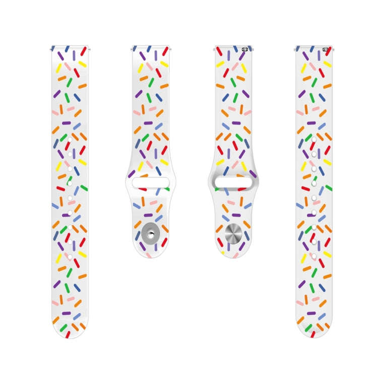 For Garmin Venu / SQ / SQ2 / Venu 2 Plus 20mm Sports Rainbow Dots Silicone Watch Band(White)
