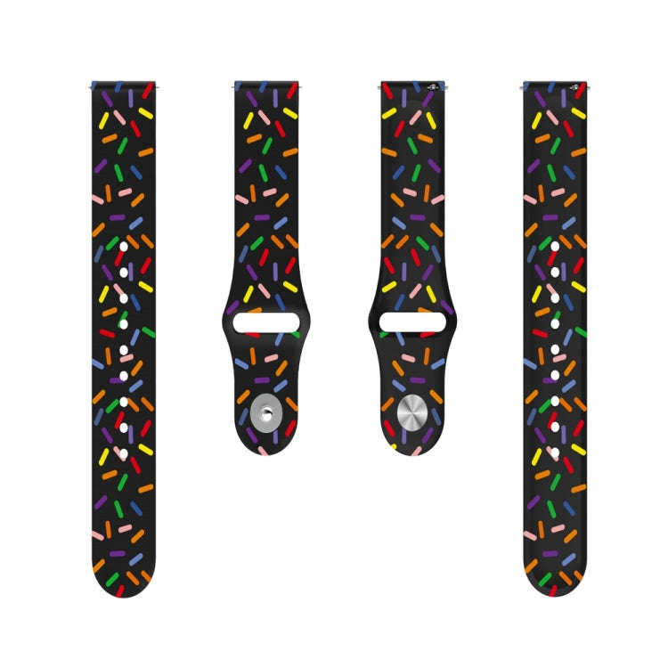For Garmin Venu / SQ / SQ2 / Venu 2 Plus 20mm Sports Rainbow Dots Silicone Watch Band(Black)